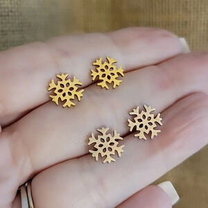 SNOWFLAKE STUD EARRINGS, Choice of Color